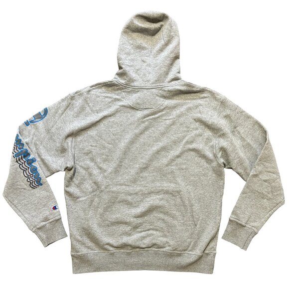 CHAMPION Gel Script Powerblend Fleece Hoodie Pullover in Oxford Gray MEN'S L - Picture 7 of 11